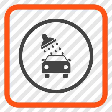 Oto yıkama vektör simgesi bir çerçeve içinde