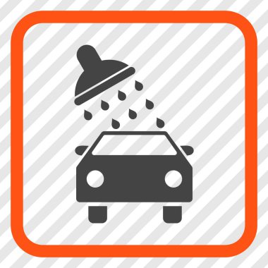 Oto yıkama vektör simgesi bir çerçeve içinde