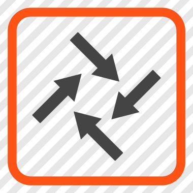 Merkezcil oklar bir çerçeve içinde simge vektör