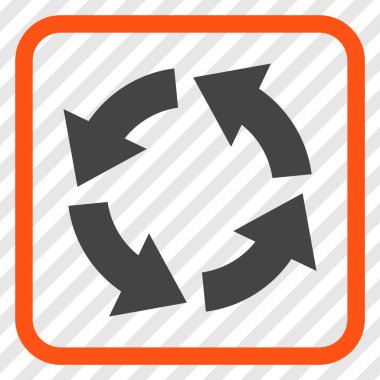 Dolaşım vektör simgesi bir çerçeve içinde