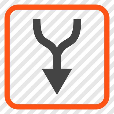 Vektör simgesi bir çerçeve içinde aşağı ok birleştirmek