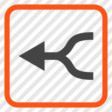 Ok sol vektör simgesi bir çerçeve içinde birleştirmek