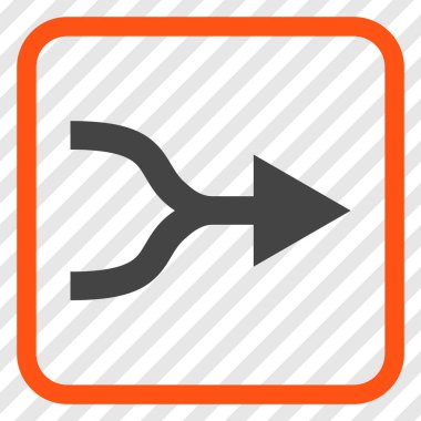 Ok sağ vektör simgesi bir çerçeve içinde birleştirmek