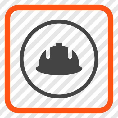 İnşaat kask vektör simgesi bir çerçeve içinde