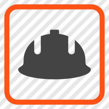 İnşaat kask vektör simgesi bir çerçeve içinde