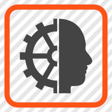 Cyborg dişli vektör simgesi bir çerçeve içinde