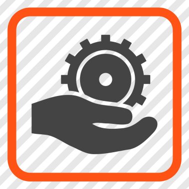 Geliştirme hizmeti vektör simgesi bir çerçeve içinde