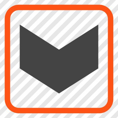 Vektör simgesi bir çerçeve içinde aşağı yön