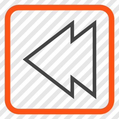 Yön sol vektör simgesi bir çerçeve içinde