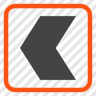 Yön sol vektör simgesi bir çerçeve içinde