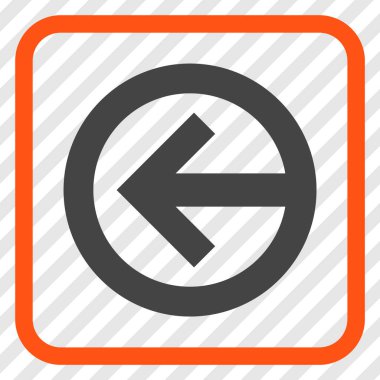 Yön sol vektör simgesi bir çerçeve içinde