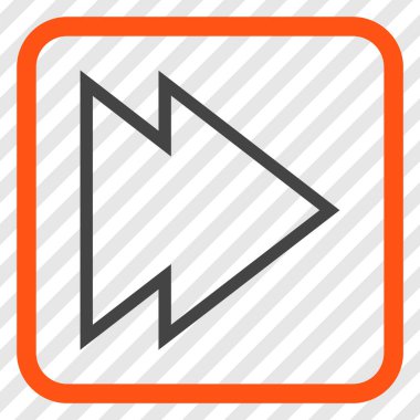 Yöne doğru vektör simgesi bir çerçeve içinde