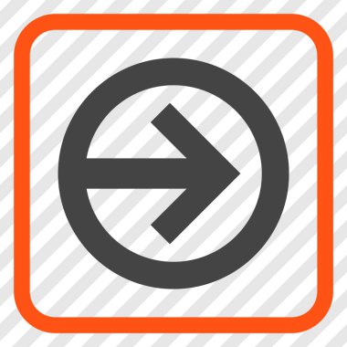 Yöne doğru vektör simgesi bir çerçeve içinde