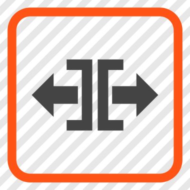 Yatay yöndeki vektör simgesi bir çerçeve içinde bölmek