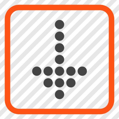 Vektör simgesi bir çerçeve içinde aşağı noktalı ok