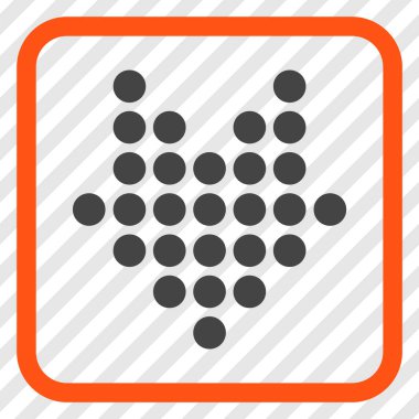 Vektör simgesi bir çerçeve içinde aşağı noktalı ok