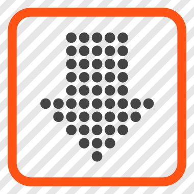 Vektör simgesi bir çerçeve içinde aşağı noktalı ok