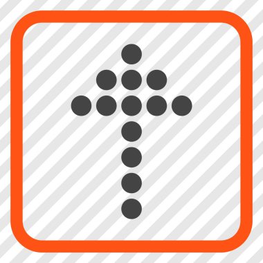 Vektör simgesi bir çerçeve içinde yukarı noktalı ok