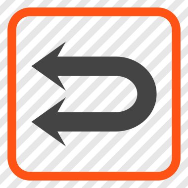 Çift sol ok vektör simgesi bir çerçeve içinde