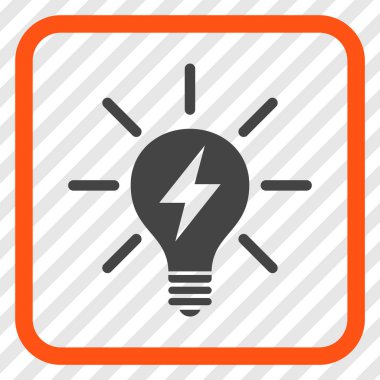 Elektrik ışık ampul vektör simgesi bir çerçeve içinde