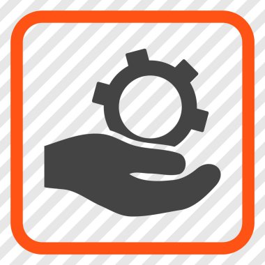 Bir çerçevedeki mühendislik hizmeti vektör simgesi