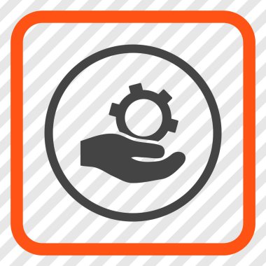 Bir çerçevedeki mühendislik hizmeti vektör simgesi