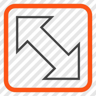 Exchange çapraz vektör simgesi bir çerçeve içinde