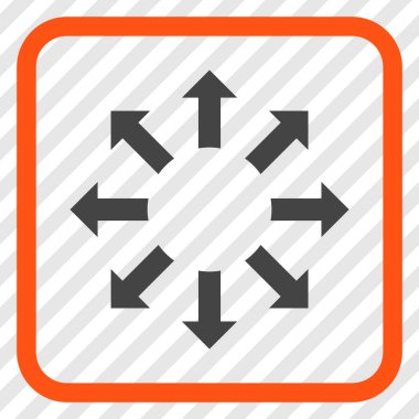 Genişletin okları vektör simgesi bir çerçeve içinde