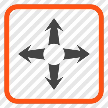 Genişletin okları vektör simgesi bir çerçeve içinde