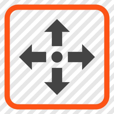 Genişletin okları vektör simgesi bir çerçeve içinde