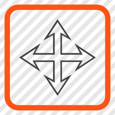 Genişletin okları vektör simgesi bir çerçeve içinde