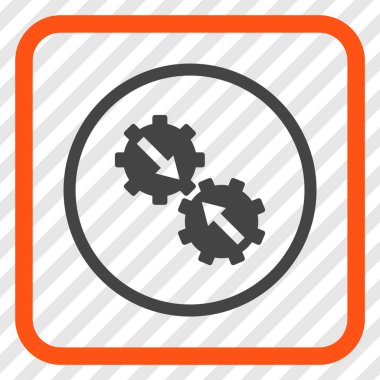 Dişli Tümleştirme vektör simgesi bir çerçeve içinde