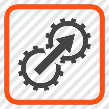 Dişli Tümleştirme vektör simgesi bir çerçeve içinde