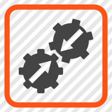 Dişli Tümleştirme vektör simgesi bir çerçeve içinde