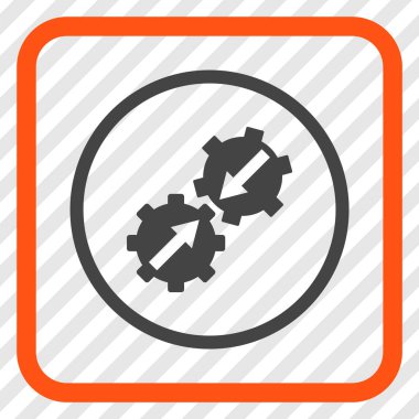 Dişli Tümleştirme vektör simgesi bir çerçeve içinde