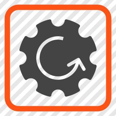 Dişli döndürme vektör simgesi bir çerçeve içinde