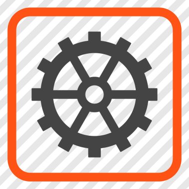 Dişli vektör simgesi bir çerçeve içinde