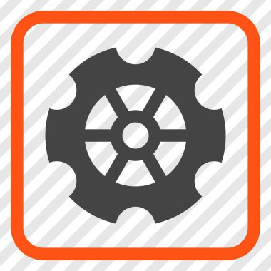 Dişli vektör simgesi bir çerçeve içinde