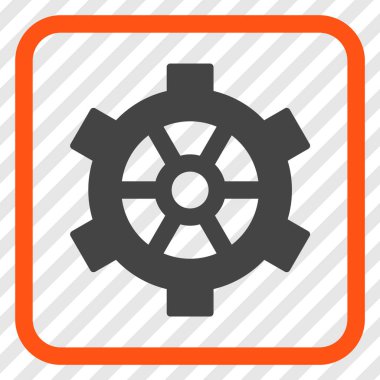 Dişli vektör simgesi bir çerçeve içinde