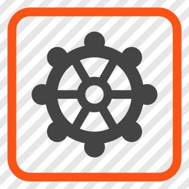 Dişli vektör simgesi bir çerçeve içinde