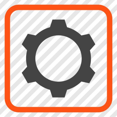 Dişli vektör simgesi bir çerçeve içinde