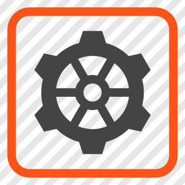 Dişli vektör simgesi bir çerçeve içinde