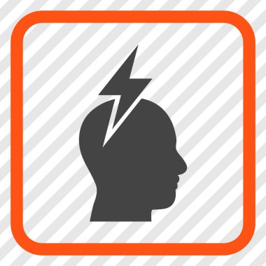 Baş ağrısı vektör simgesi bir çerçeve içinde