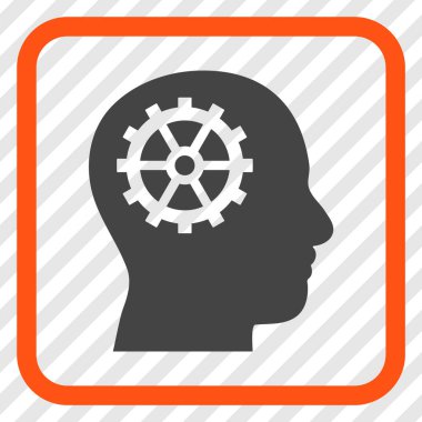 Akıl vektör simgesi bir çerçeve içinde