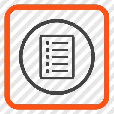 Liste sayfa vektör simgesi bir çerçeve içinde