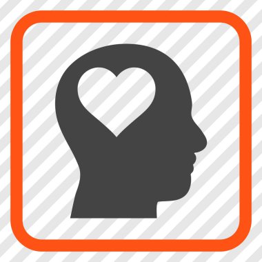 Sevgili baş bir çerçeve içinde simge vektör