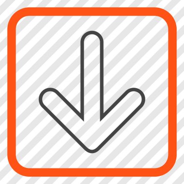 Vektör simgesi bir çerçeve içinde aşağı yönlü ok