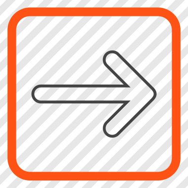 Yuvarlak ok doğru vektör simgesi bir çerçeve içinde