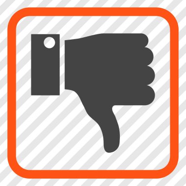 Vektör simgesi bir çerçeve içinde aşağı parmak