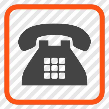 Sesi telefon vektör simgesi bir çerçeve içinde